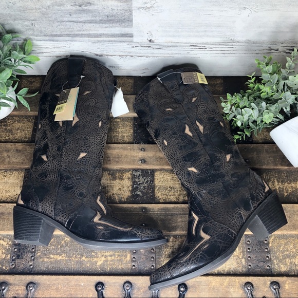 Roper Shoes - Roper vegan cowboy western distressed boots